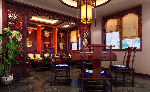 中方古典中式风格茶楼包间设计装修效果图